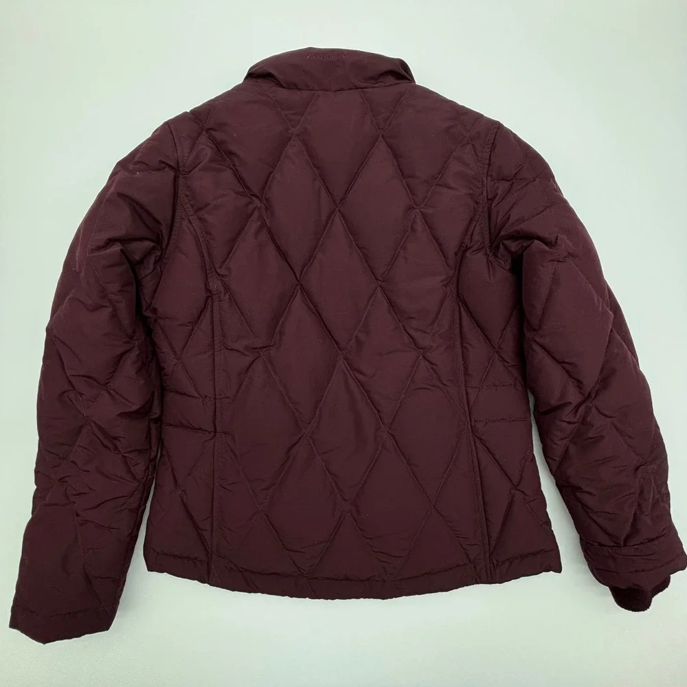 Eddie‎ Bauer Womens Petite XS Quilted Goose Down Insulated Puffer Jacket Maroon